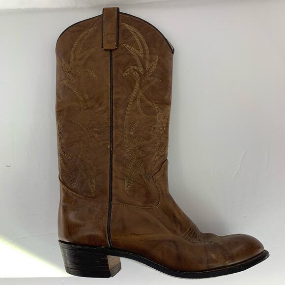 Texas Brand Western Cowboy Boots Brown Men's Size 9M - Picture 6 of 16